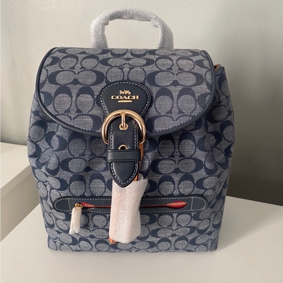 Coach Backpack In Signature Chambray - Picture 1 of 8